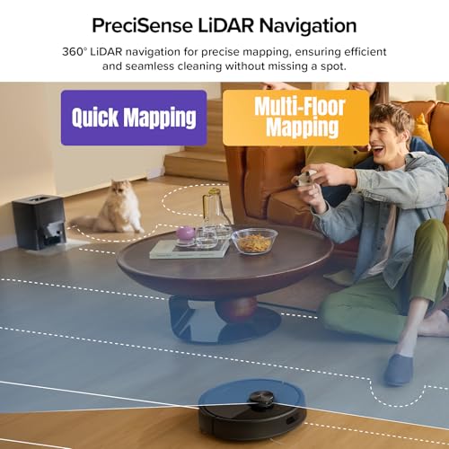 Robot Vacuum with Self-Empty Dock, 5500 Pa Suction, LiDAR Navigation E428049