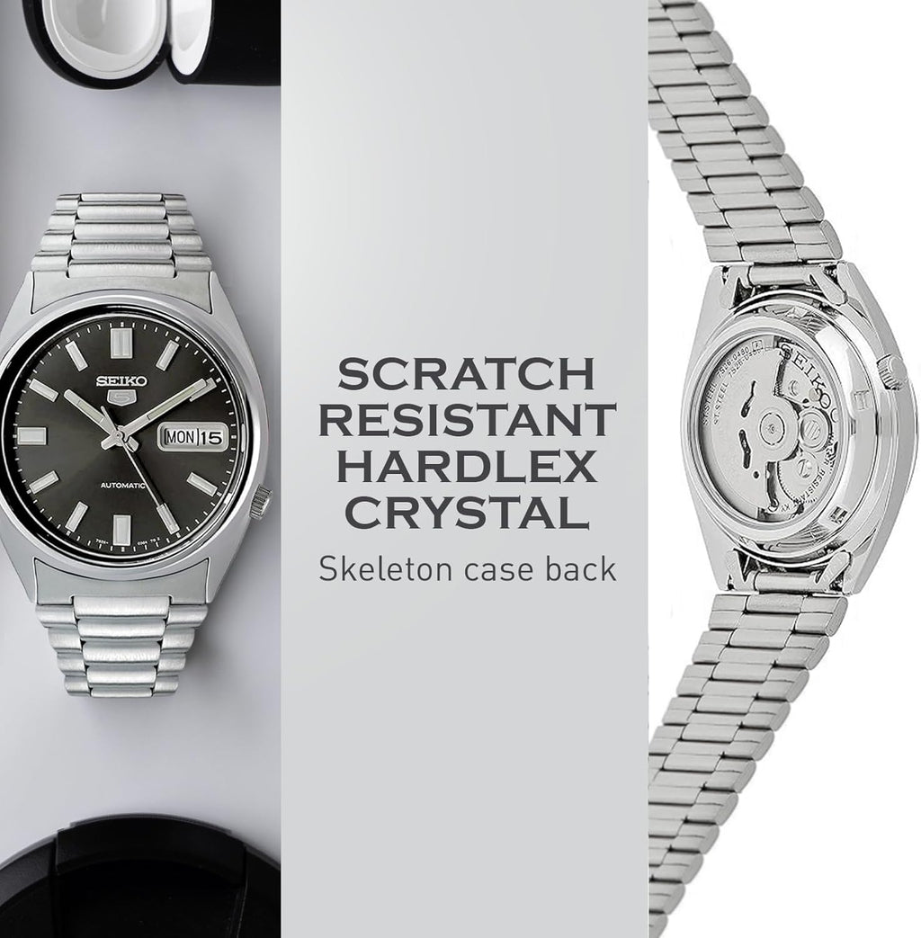 Automatic Watch for Men - Black Dial Silver Bracelet, Luminous Hands, Day/Date Calendar X326075