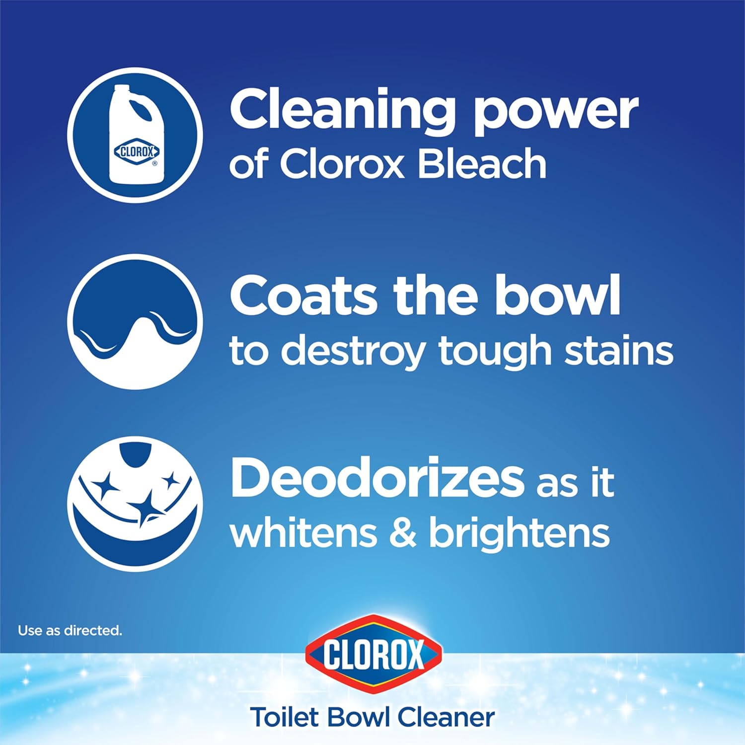 Toilet Bowl Cleaner, Clinging Bleach Gel, Ocean Mist, 24 oz, Pack of 2 V8777