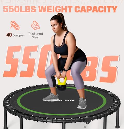 Foldable Mini Trampoline for Adults, 40/48 Inch Indoor Exercise Rebounder N9596