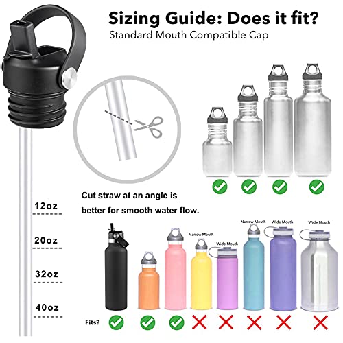 Straw Lid with Flexible Handle for Standard Mouth Bottles X321