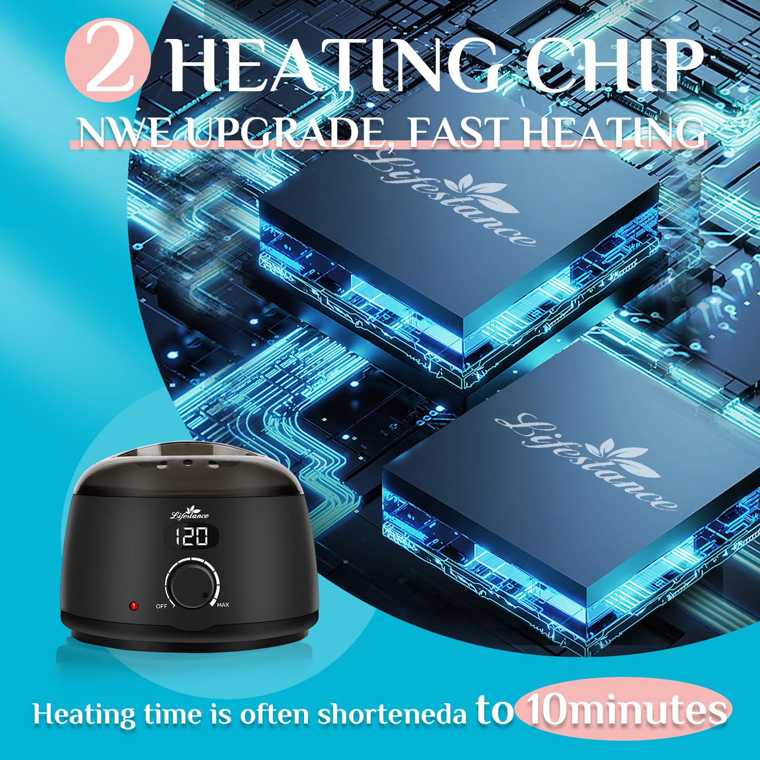 Wax Pot Warmer, Digital Wax Melt Machine for Hair Removal, 500ml LCD Wax Heater for Hard Wax Beads W8715
