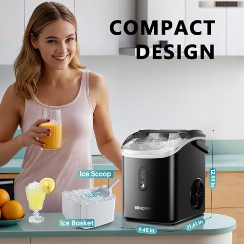 Nugget Ice Maker Countertop with Handle, Portable Sonic Ice Maker H34826