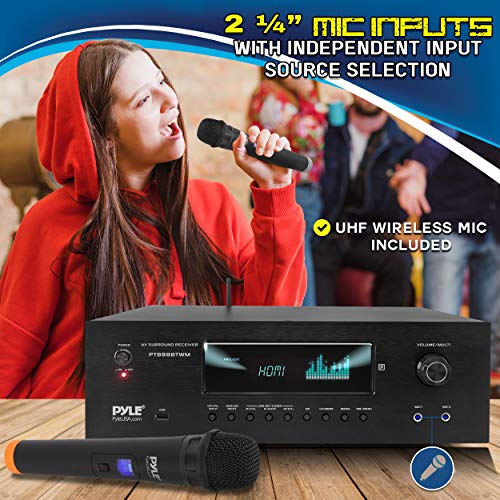 1000W 5.2 Channel Home Theater Receiver with Bluetooth and Wireless Mics M19717