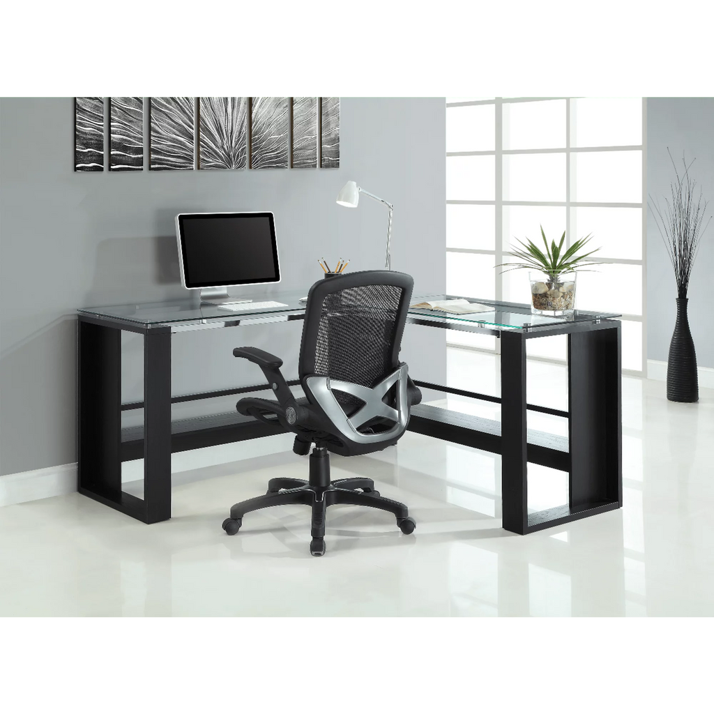 L-Shape Corner Desk, Espresso E663723