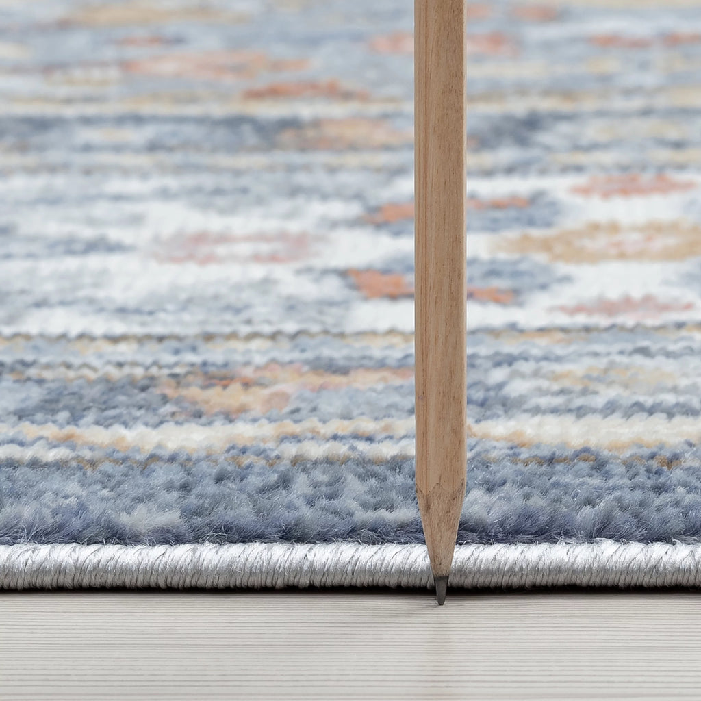 5x8 Medallion Area Rug, Navy and Gray R966