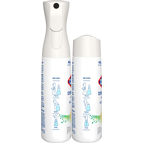 Disinfecting Mist, Lemon and Orange Blossom, 2-Pack Spray Bottle and Refill D492