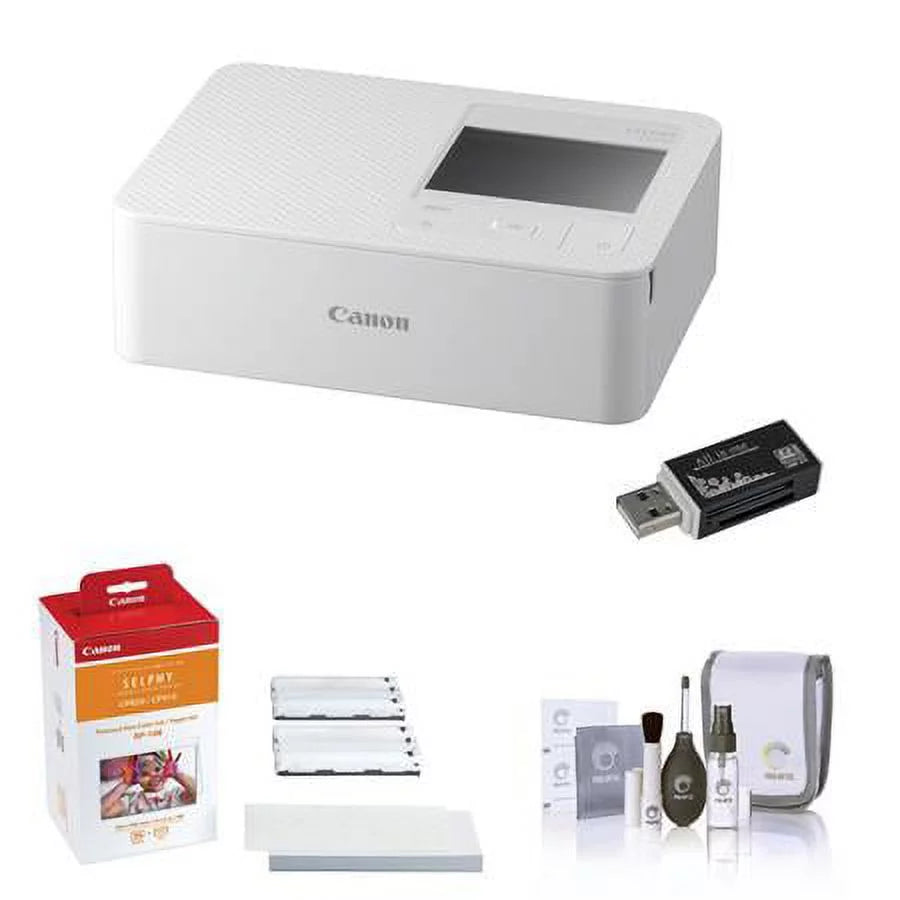 Wireless Compact Photo Printer with Ink and Paper Bundle S8738