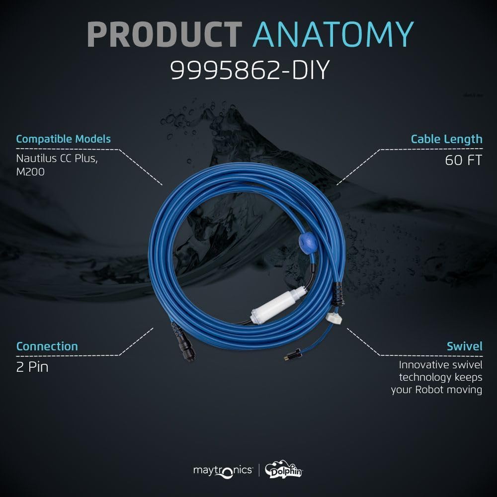 60 FT Blue Cable with Swivel for Tangle-Free Operation S2668