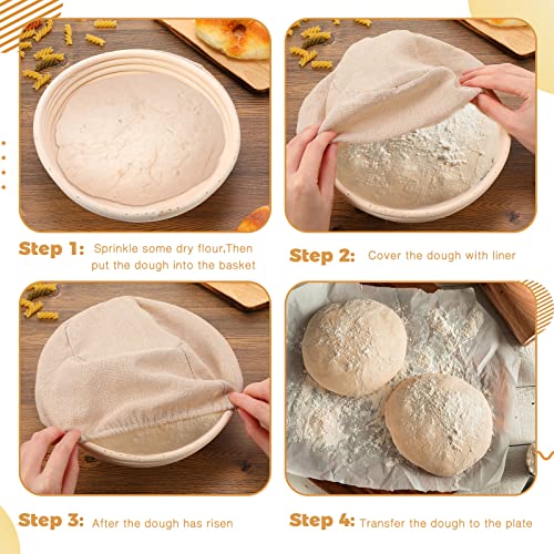 Banneton Bread Proofing Basket Round with Liners and Scrapers L70541