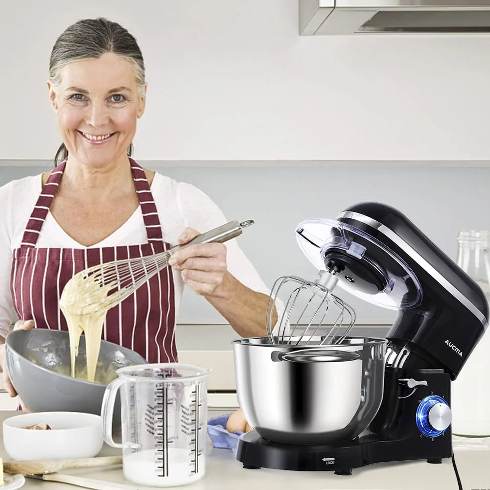 Stand Mixer 6.5-QT 660W 6-Speed Tilt-Head with Dough Hook, Wire Whip & Beater J833541