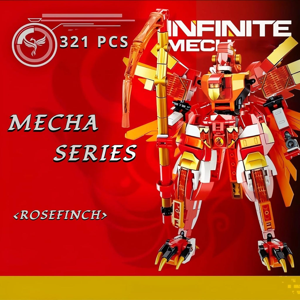 Red Ninja Warrior Robot Building Blocks Set W403516