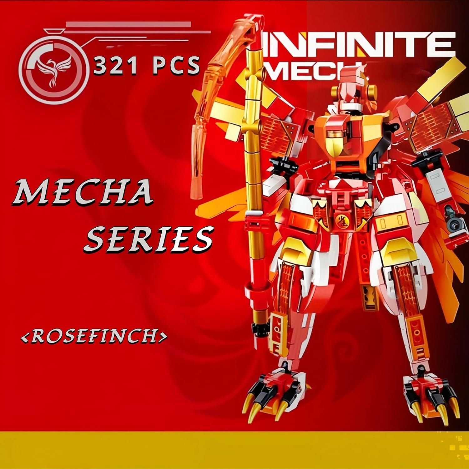 Red Ninja Warrior Robot Building Blocks Set W403516