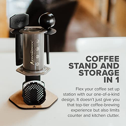 Coffee Maker Organizer Caddy Station with Steel and Cork B600