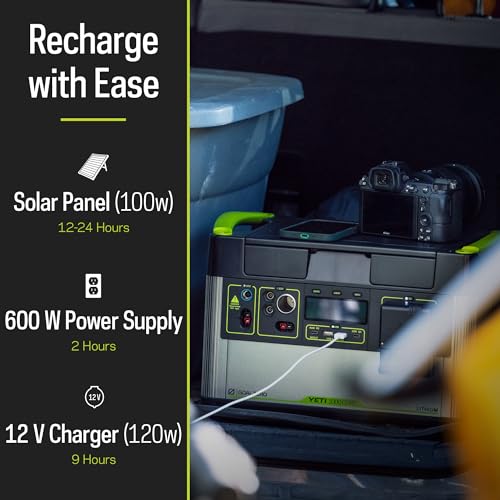 Portable Power Station, 1000W Solar Generator, USB and AC Outlets for Camping C86775