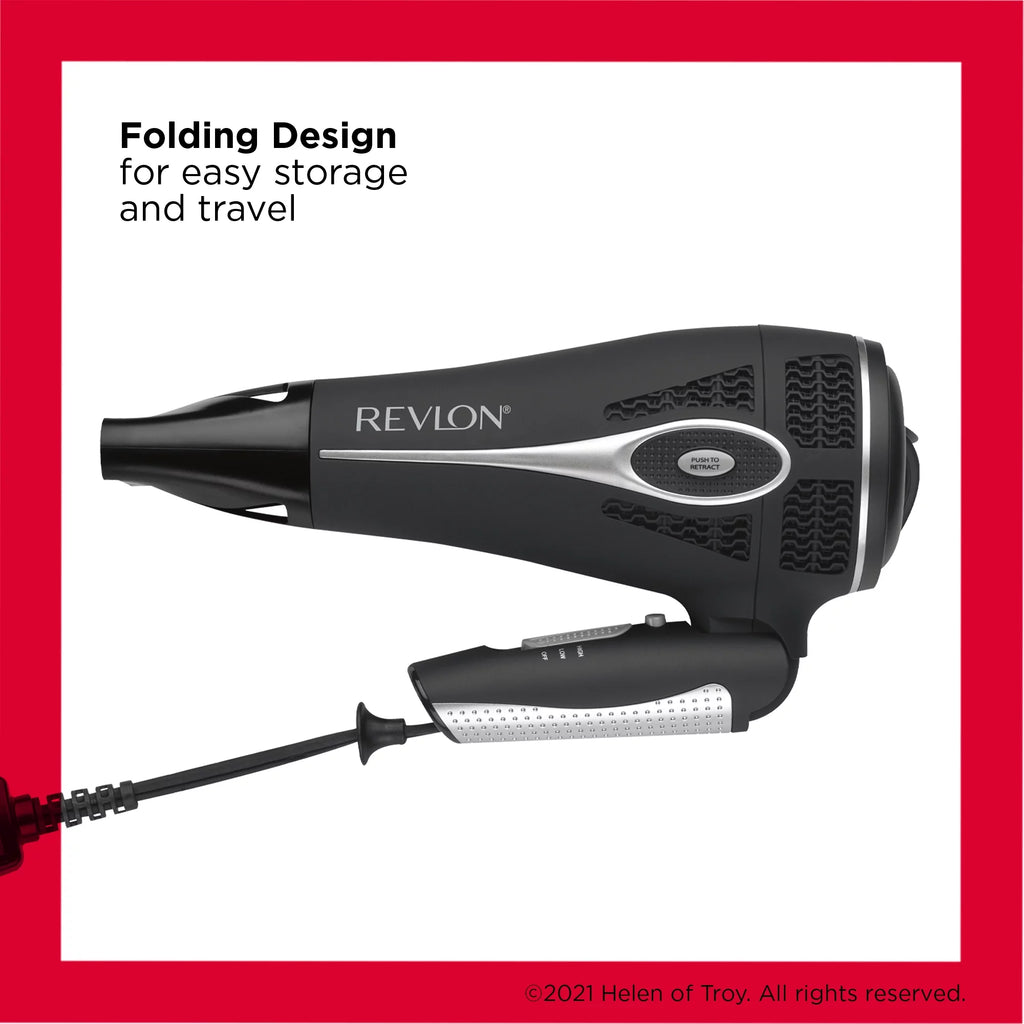 Ceramic Hair Dryer with Retractable Cord, Black C6788