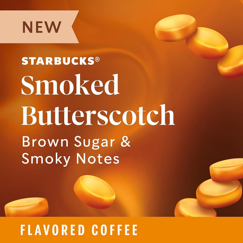 Ground Coffee, Smoked Butterscotch, 100% Arabica, 17 Oz H584