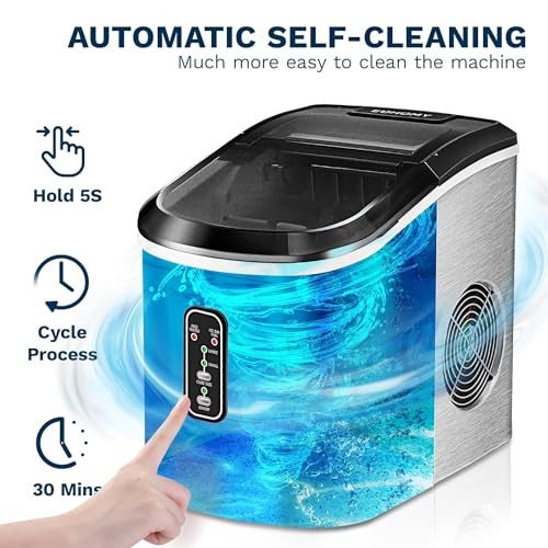 Nugget Ice Maker Countertop with Handle, Portable Sonic Ice Maker H34826