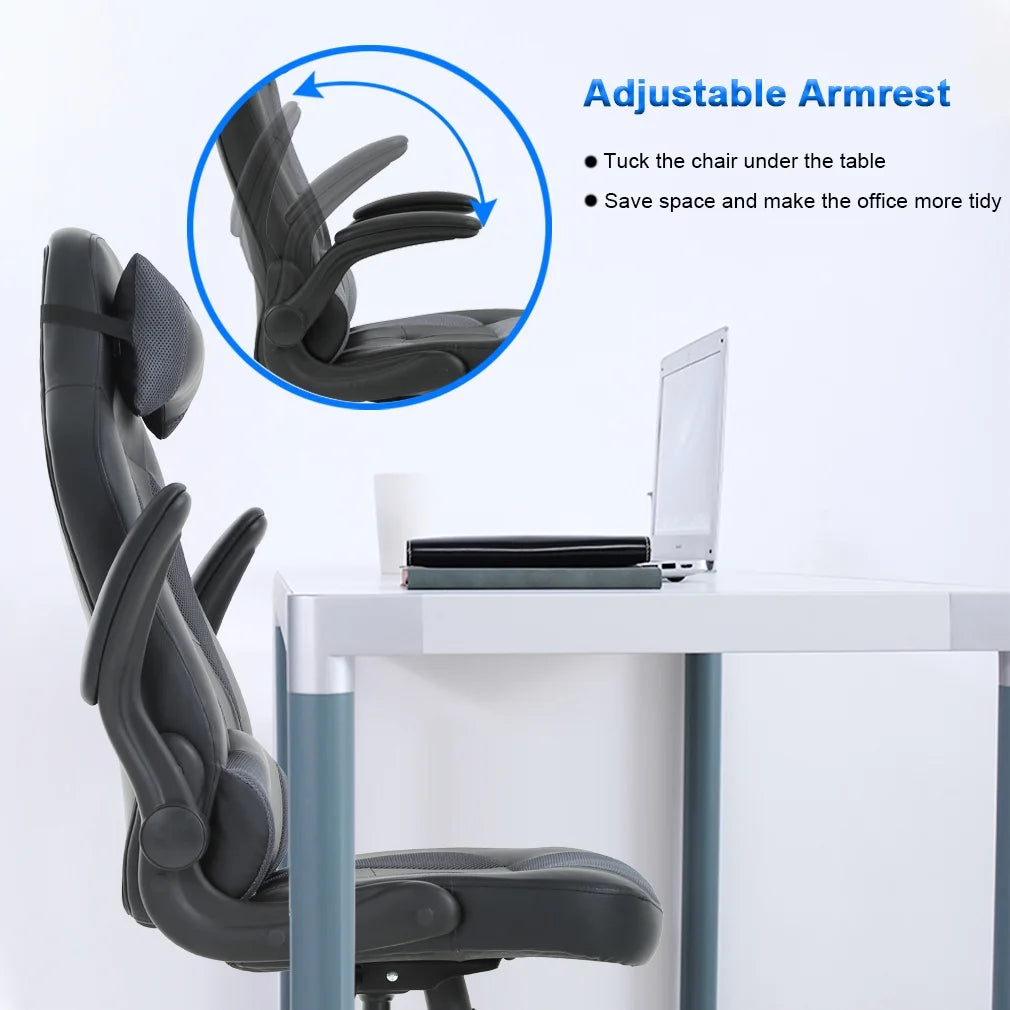 Adjustable Ergonomic Swivel Gaming Chair, Grey Z704366