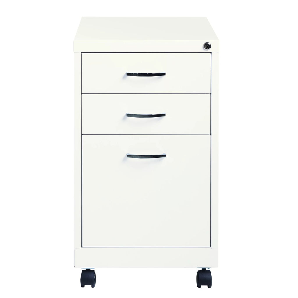 White 3-Drawer Mobile File Cabinet for Home Office E553986