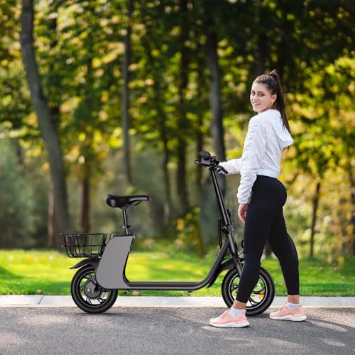 Electric Scooter with Seat, 20 Miles Range, Foldable for Adults L772606
