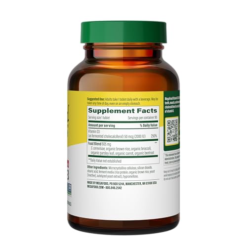 Vitamin D3 2000 IU Supplement, Immune & Bone Support, 90 Tablets Q577