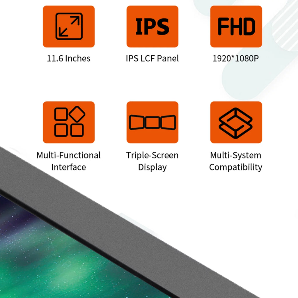 Portable Dual Screen Monitor for Laptop 11.6 Inch IPS 1080P Z8992
