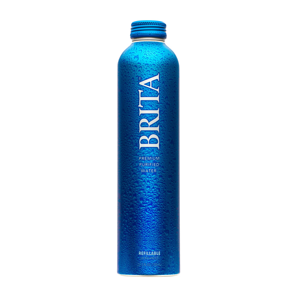 Purified Bottled Water, 25 fl oz (12 Pack), BPA Free Refillable Aluminum Bottles. D80874