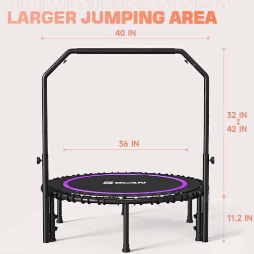 Foldable Mini Trampoline with Adjustable Foam Handle M67736