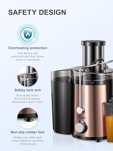 Juicer Machine, 800W Centrifugal Extractor with Wide Mouth Feed Chute, Stainless Steel, BPA-free Y425329