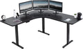 VIVO Black Electric 71" x 71" Curved Corner Stand Up Desk