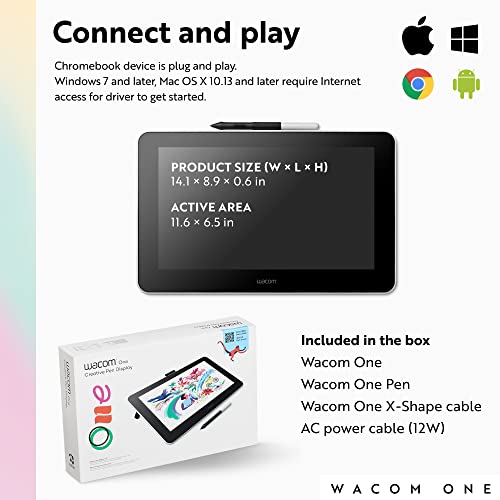 Drawing Tablet with Screen, 11.6" HD Graphics Monitor for Mac, PC & Chromebook I53916