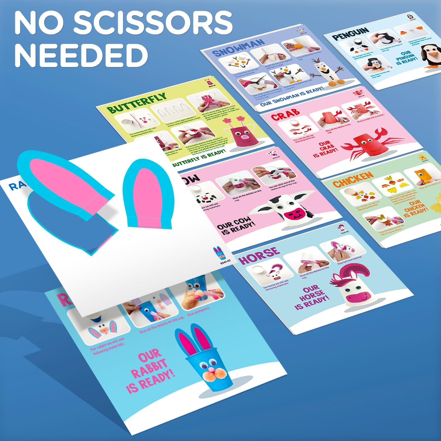 Arts and Crafts Kit for Kids Ages 3-8, 8 Animal Projects E122