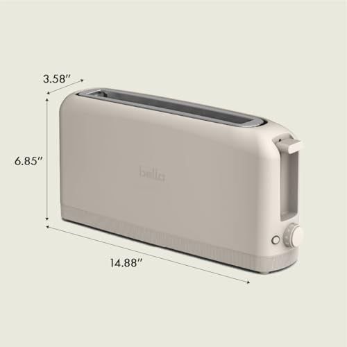 2 Slice Slim Toaster with 6 Shade Settings, Long Slot, Removable Crumb Tray R654