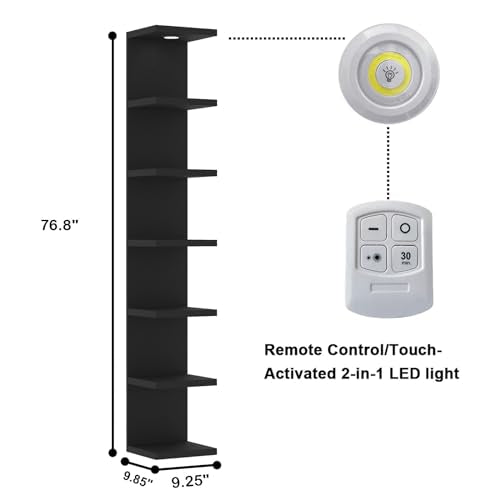 7 Tier Wall Shelf with LED Remote Control Light I987