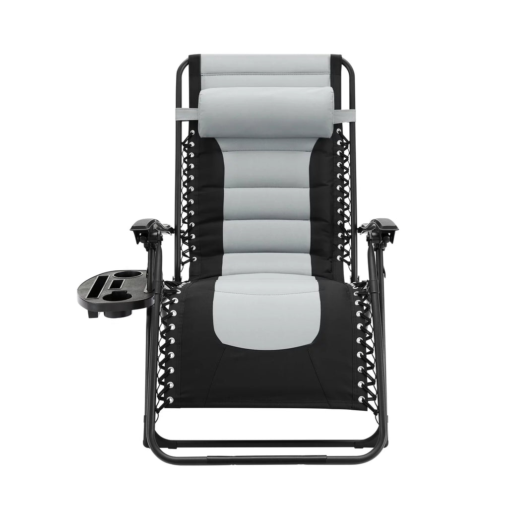 Oversized Padded Folding Lounge Chair with Adjustable Headrest C1410