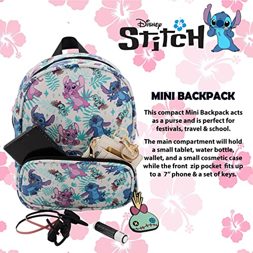 Mini Backpack Purse with Allover Print, 10.5 Inch, Faux Leather W189