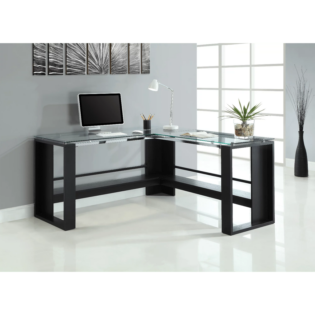 L-Shape Corner Desk, Espresso E663723