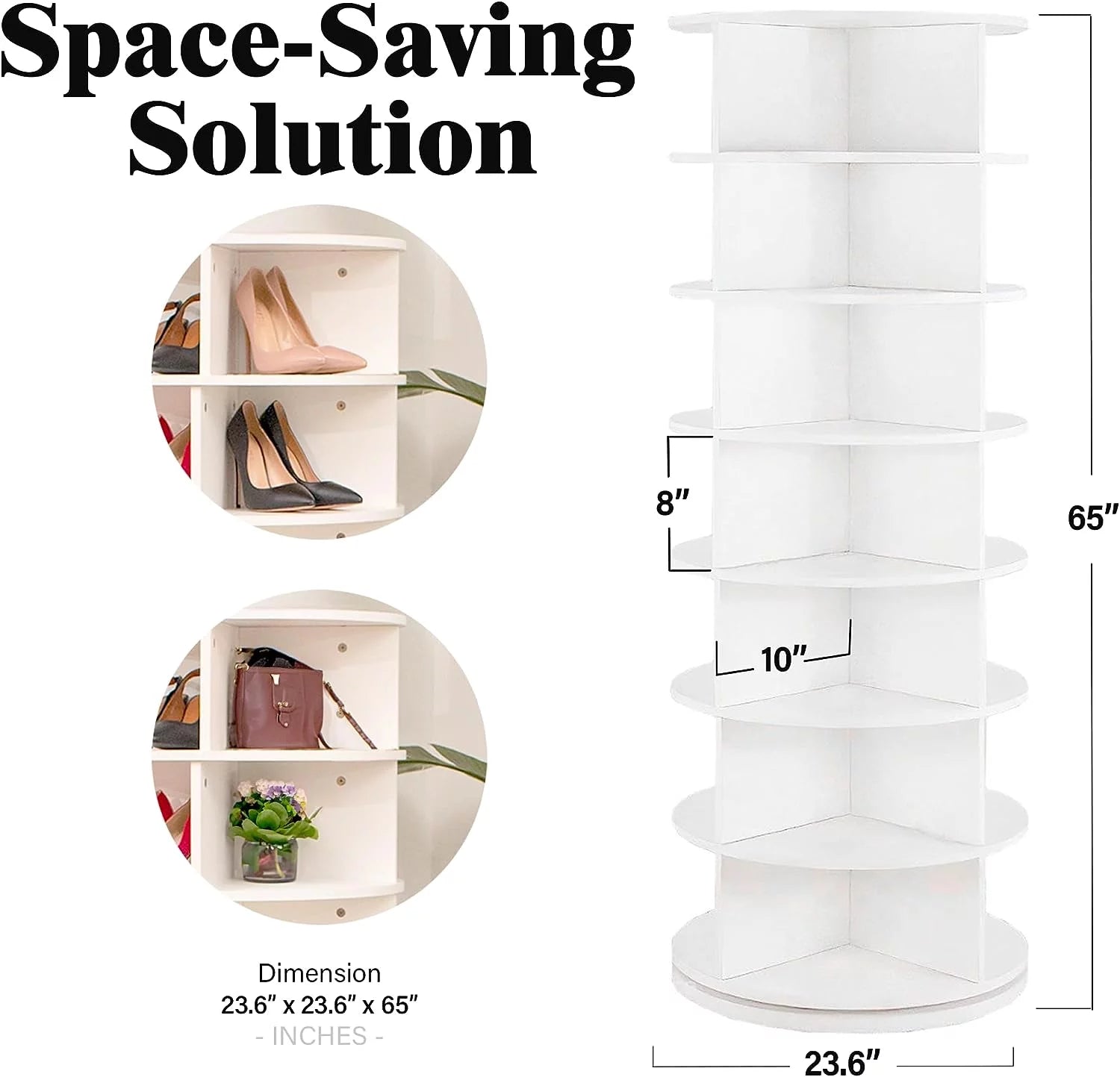 360° Rotating Shoe Rack 7-Tiers Organizer, Holds 28 Pairs N309541