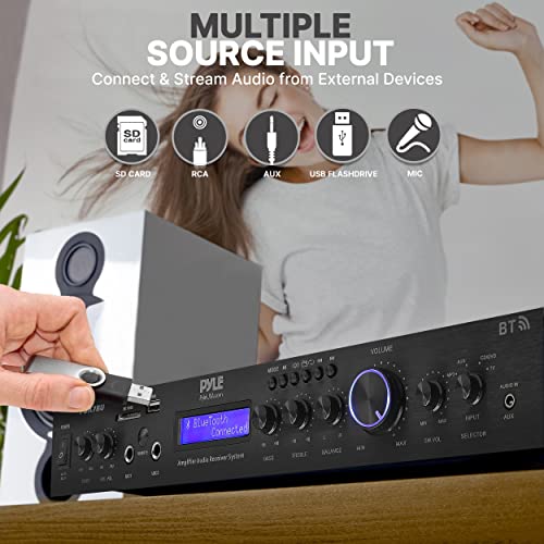 5-Channel Rack Mount Bluetooth Receiver & Home Theater Amp - 200W with MP3/USB/SD/AUX/FM C440443