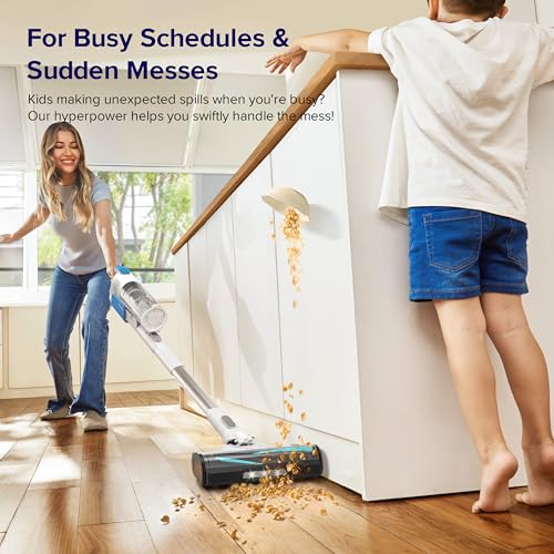 Cordless Stick Vacuum Cleaner with Tangle-Resistant Design, 50-Minute Runtime T113949