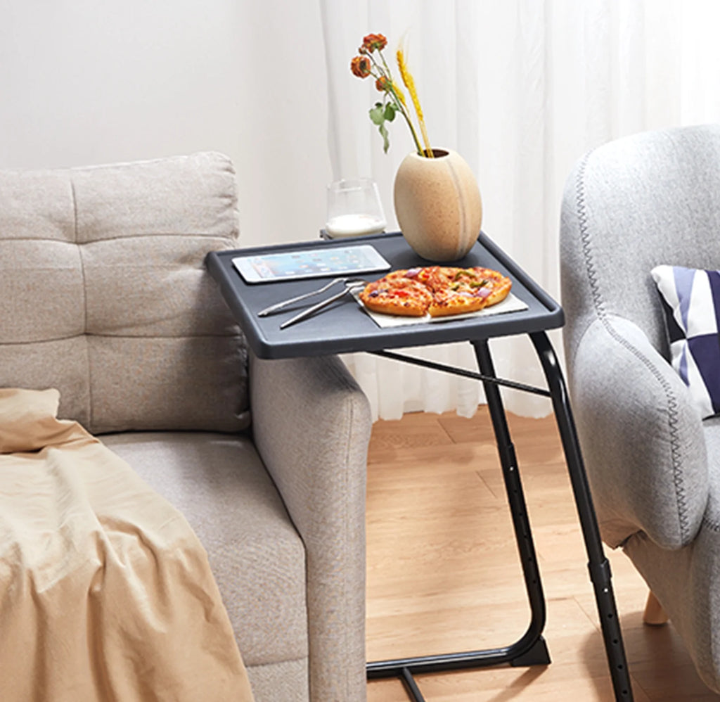 Folding Tray Table with Adjustable Height and Cup Holder Q1844
