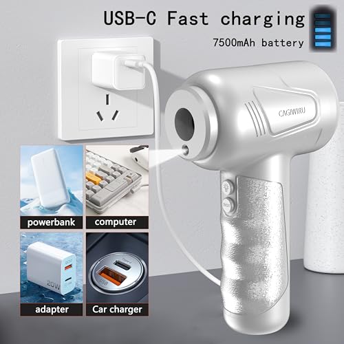 Cordless Air Duster for Cleaning Keyboard PC with 3 Speeds and LED Light P90655
