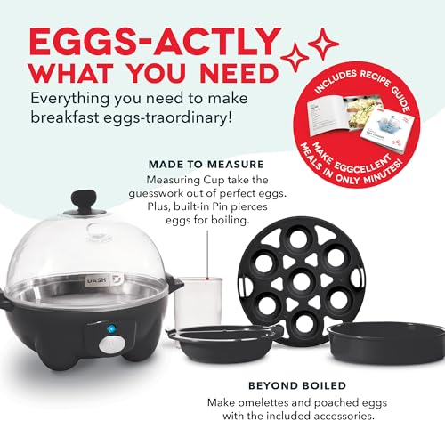6 Egg Capacity Electric Egg Cooker with Auto Shut Off - Black U471