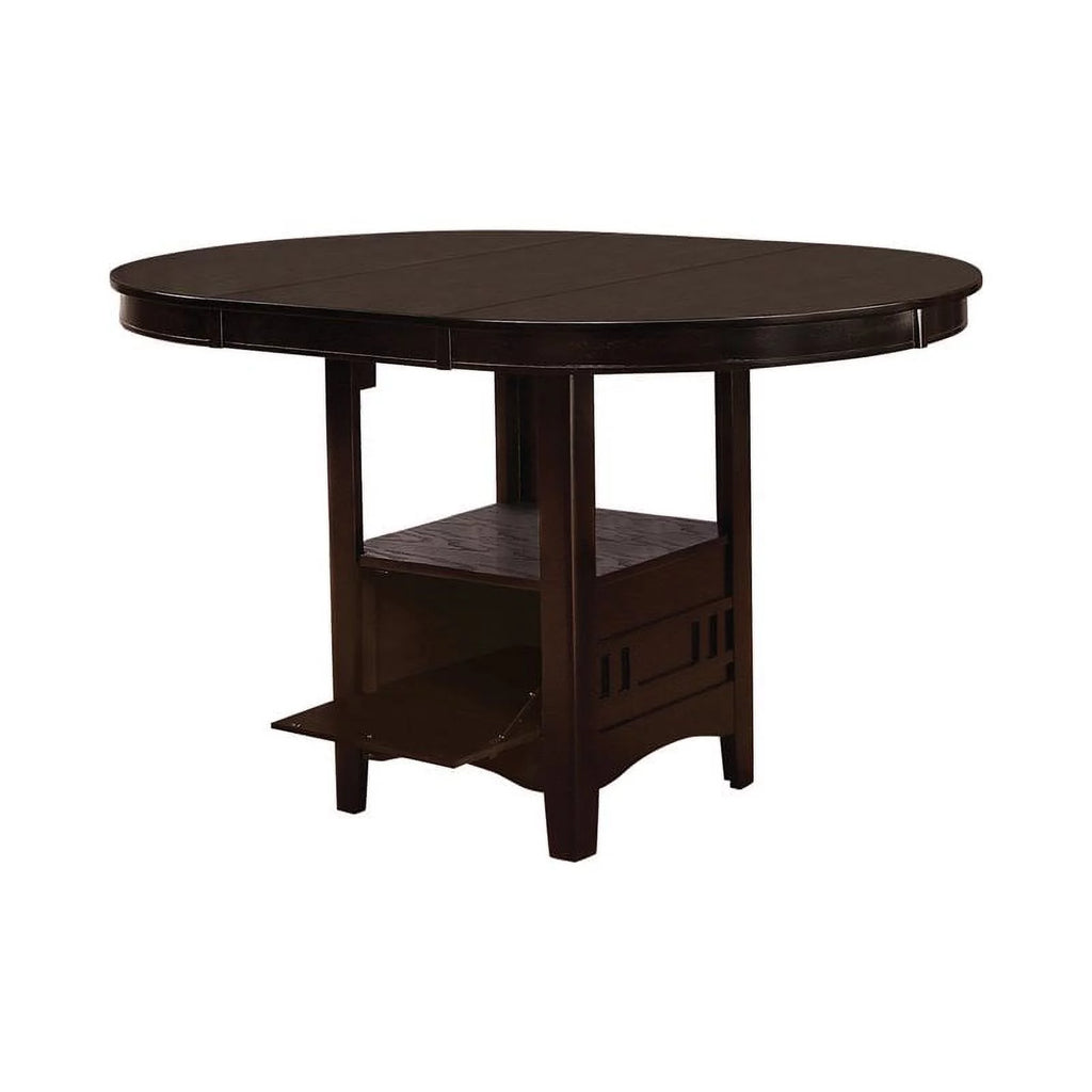 5-Piece Counter Height Dining Room Set Espresso and Black E80852