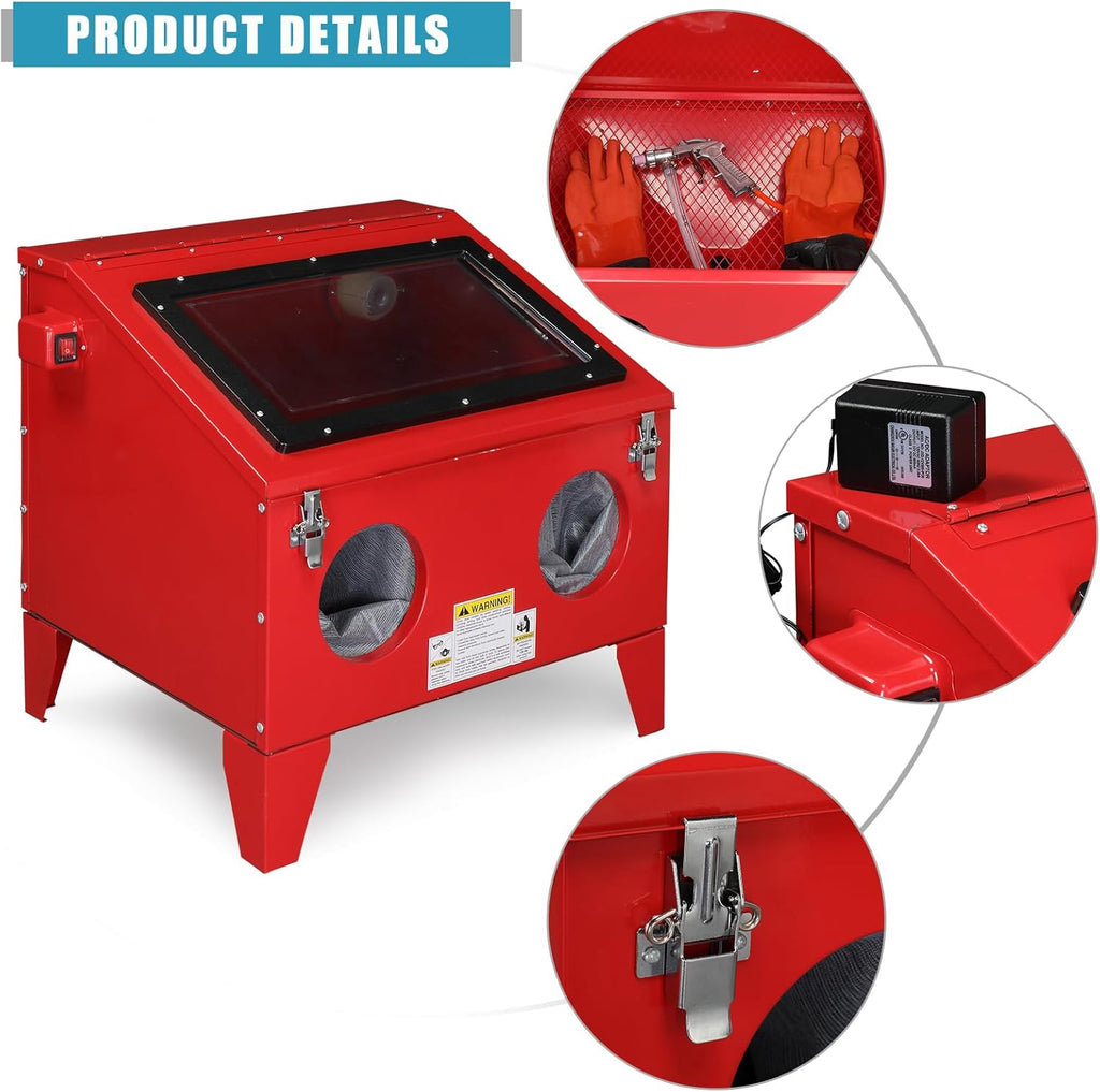 40 Gallon Bench Top Air Sandblasting Cabinet with Gun and 4 Nozzles I3323