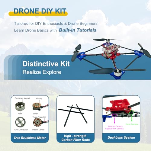 DIY Drone Kit with Brushless Motor and Dual Camera for STEM Learning H54387