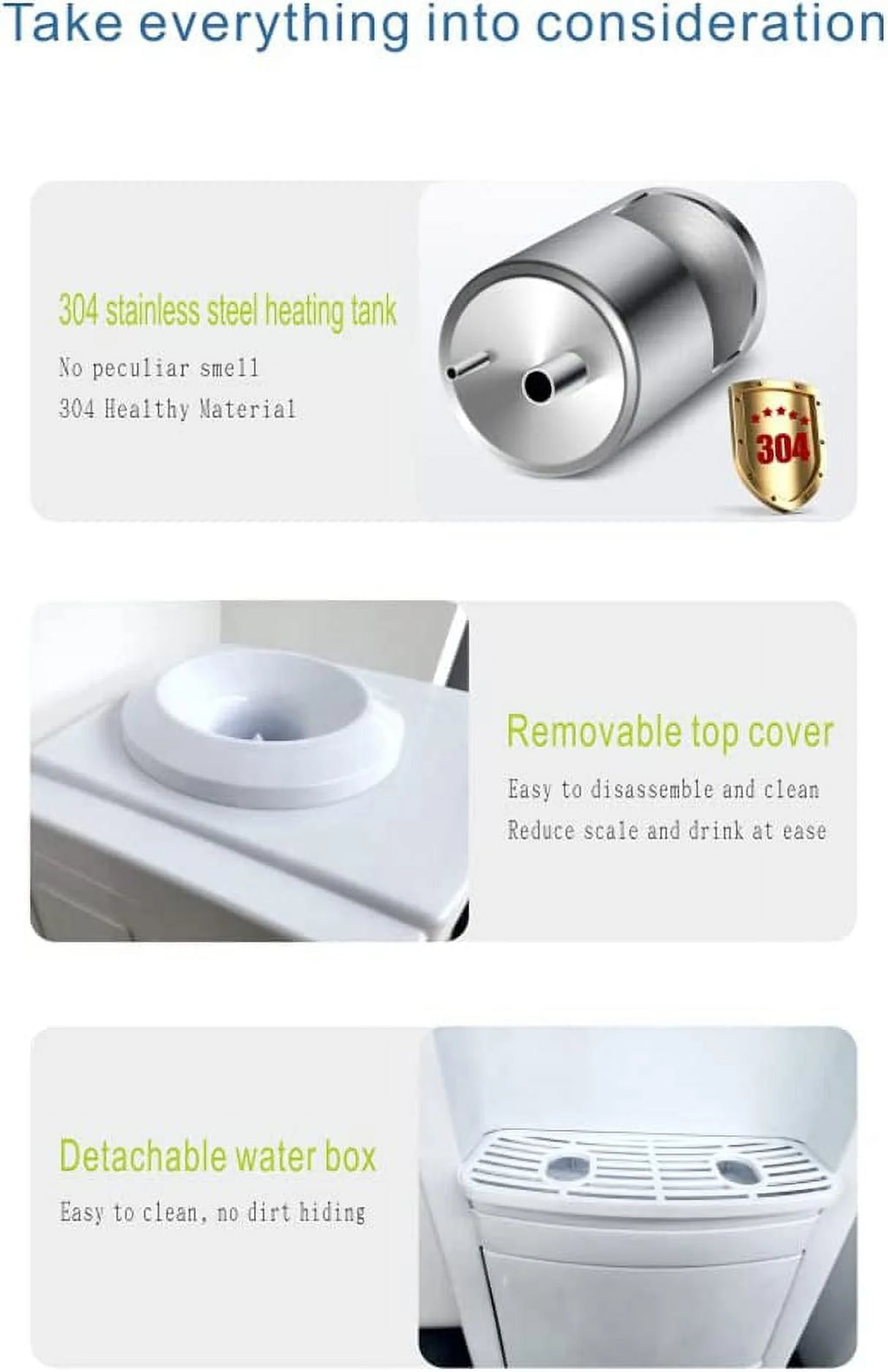 Hot & Cold Water Dispenser with Child Safety Lock and Storage Cabinet F96656