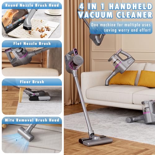 Cordless Stick Vacuum with LED Display, 15Kpa Suction for Home Z23758