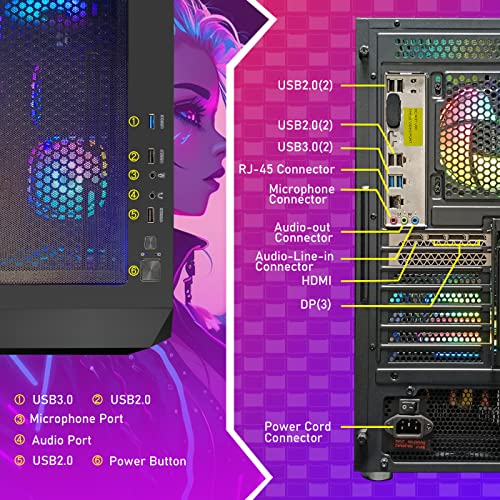 Gaming Desktop PC, Radeon RX 560, Intel Core i5, 16GB RAM, 512GB SSD L15417